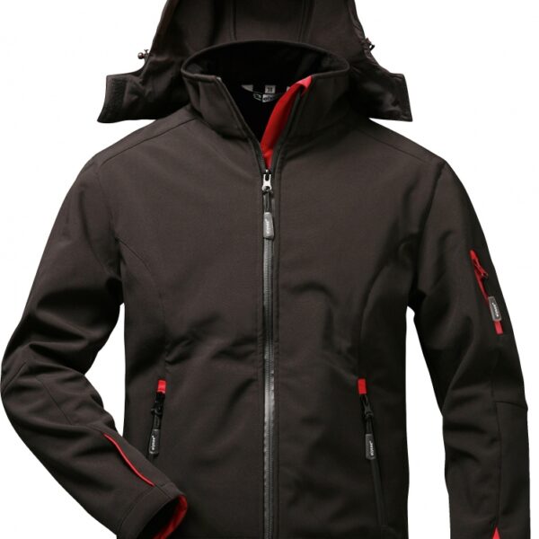 Elysee 19960 JANA Ladies softshell jacket with hood Black/red