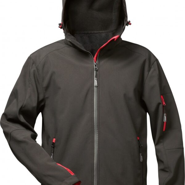 Elysee 19980 ZETA Softshell jacket with hood black/red
