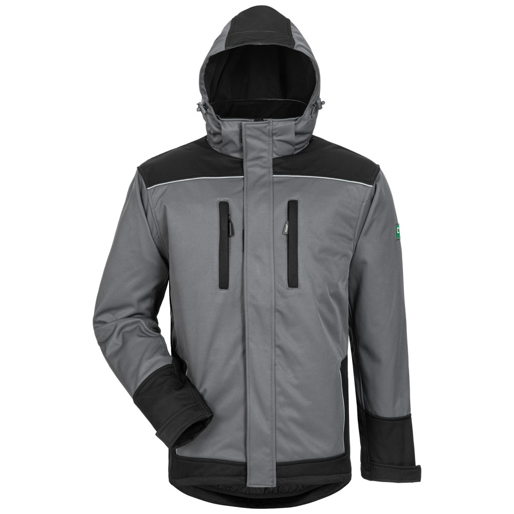 Elysee 20042 AJAX winter Softshell jacket with hood grey/black