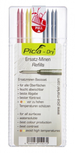 Pica Dry 4020 Basic Box Refill Leads 4 Graphite / 2 Red / 2 Yellow
