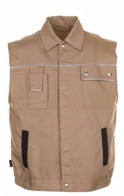 Planam 2165 - Canvas work vest - Khaki and black