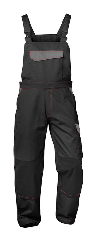 Twill Work Bib and Brace Overalls black/grey, Craftland 22471 BEVEREN
