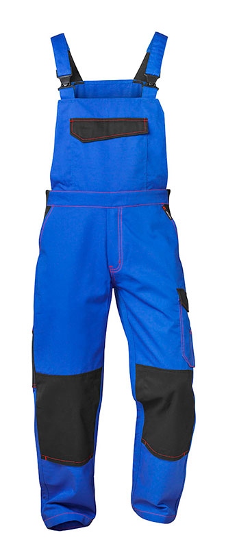 Twill Work Bib and Brace Overalls royal blue/black, Craftland 22472