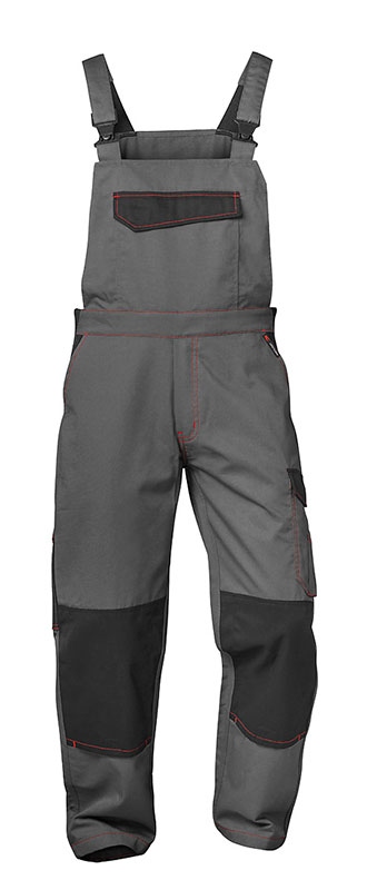Twill Work Bib and Brace Overalls grey/black, Craftland 22473 ZULTE