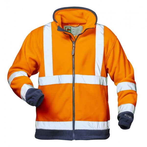 Elysee® 22708 BENEDIKT High visibility fleece jacket orange/Navy S-4XL