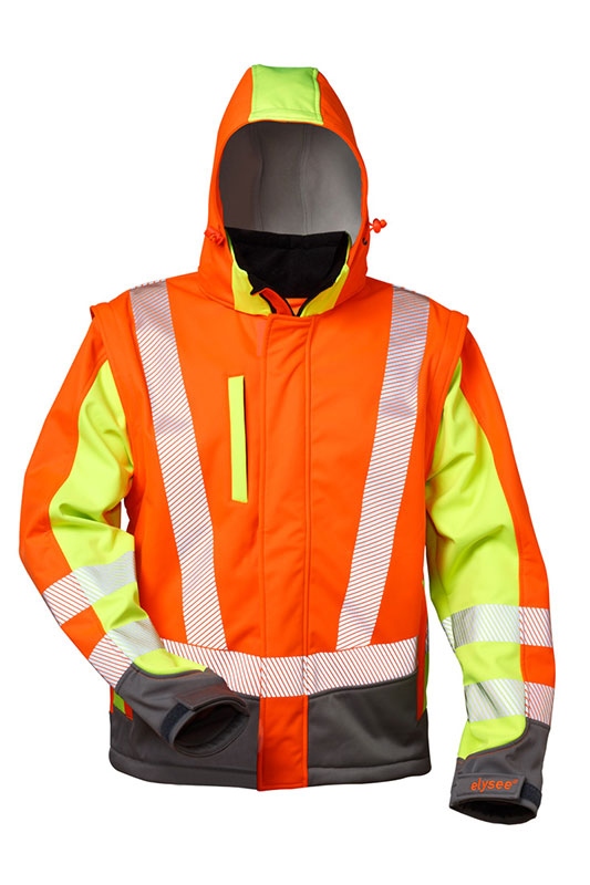 Elysee 22733 ATANAS High Vis Softshell Jacket orange-yellow-grey
