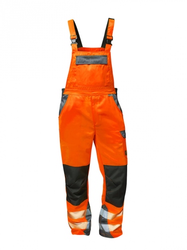 Elysee 22739 METZ High visibility dungarees Orange/grey