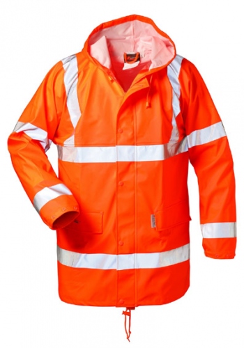 Norway 2341 FINN High visibility PU-stretch rain jacket orange
