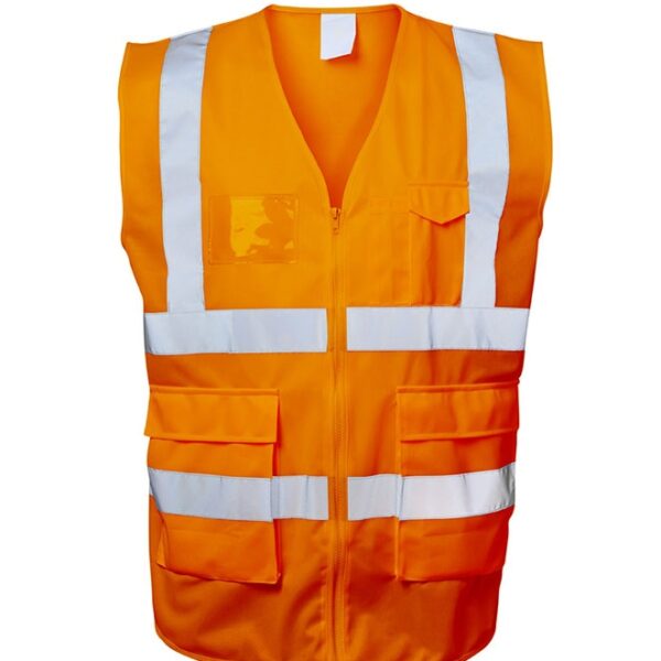 Safestyle 23511 EWALD High-Vis-Polyester-Vest With Zipper Orange