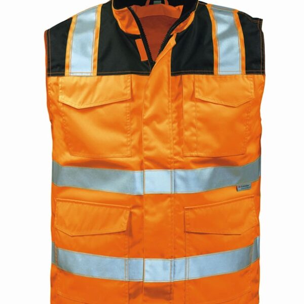 Elysee 23519 MIRKO High visibility polyester waistcoat orange/black