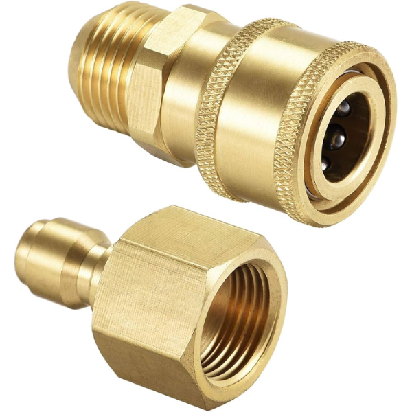 Brass quick coupling with male thread for water hoses