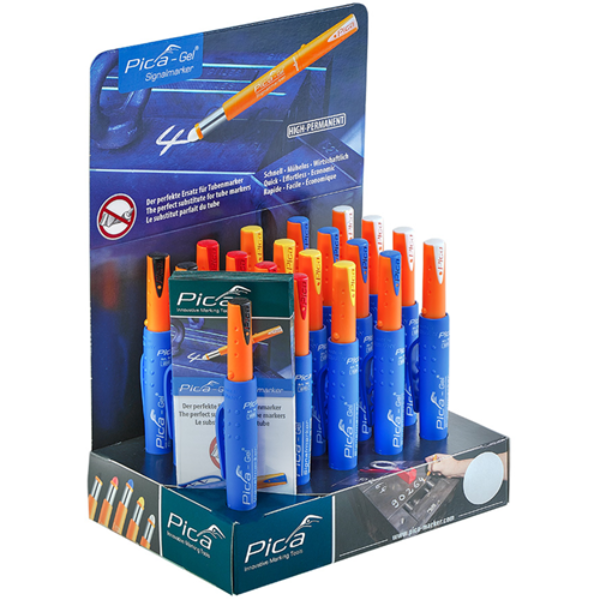 Display Pica 8020 Pica Gel Marker Color mix with 20 markers