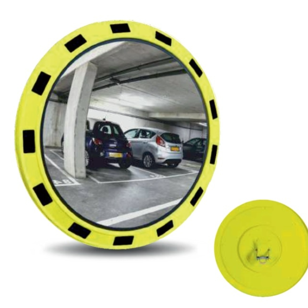Traffic mirror polycarbonate yellow and black ø80cm