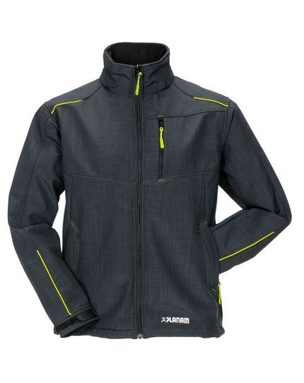 Planam 3398 Neon Softhell Jacket grey/green