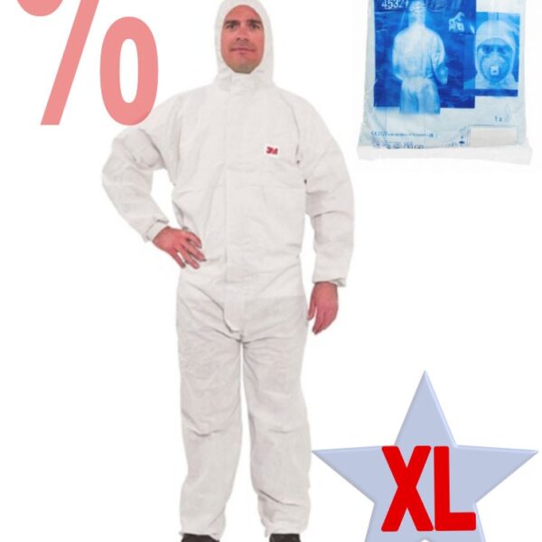 3M Chemical Protection Coverall 4532+ white, cat. 3 type 5/6, size XL