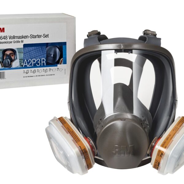 3M Full face mask with filters in starter set 6000 series A2P3R