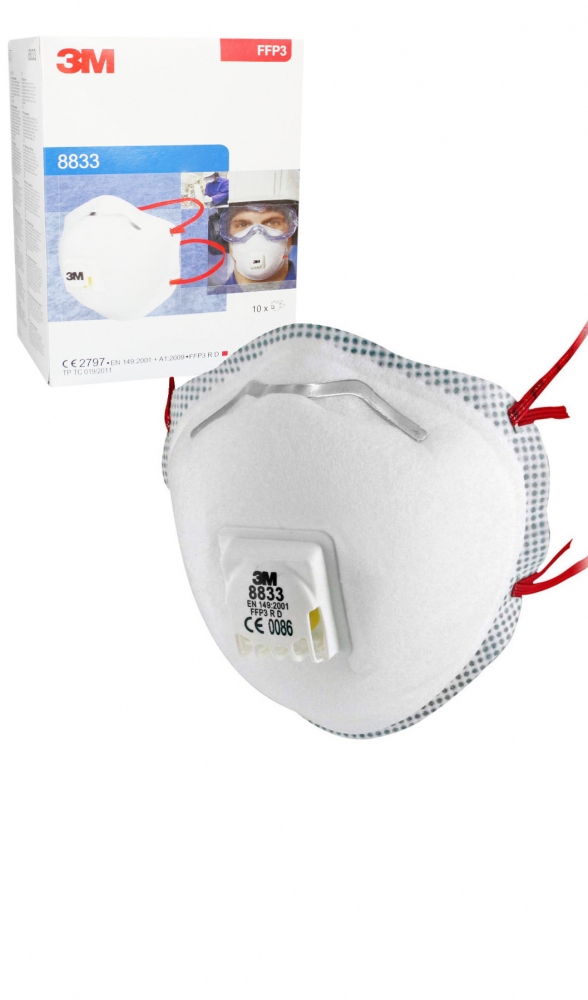 3M 8833 Reusable dust mask FFP3 R D with valve Cool Flow™