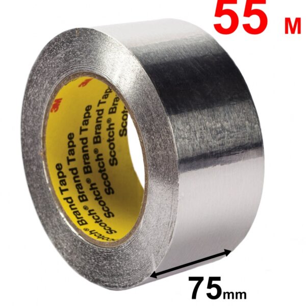3M 425 Heat Reflective Aluminium Foil Tape silver – 75 mm x 55 m