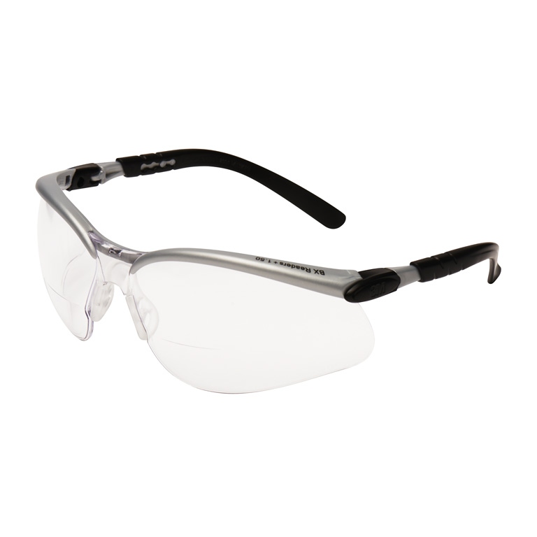 3m BX Readers safety glasses clear with diopters AF/AS/UV