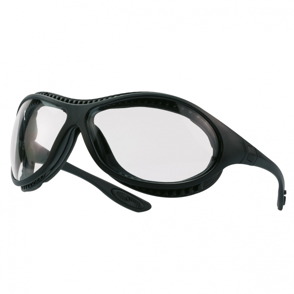 Tector 4158 protective glasses with elastic strap black/clear EN166