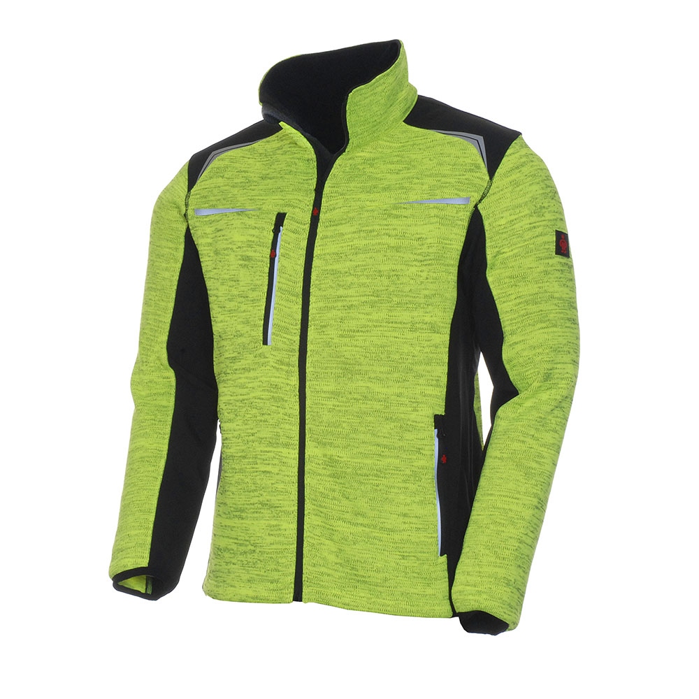Leikatex Sportive and hi-vis knitted fleece jacket yellow heather