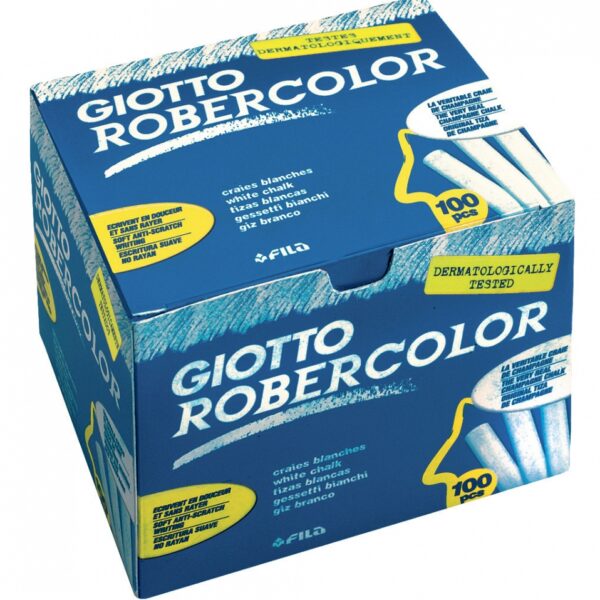 Fila 538800 Giotto Robercolor Box of 100 white chalks 80x10mm