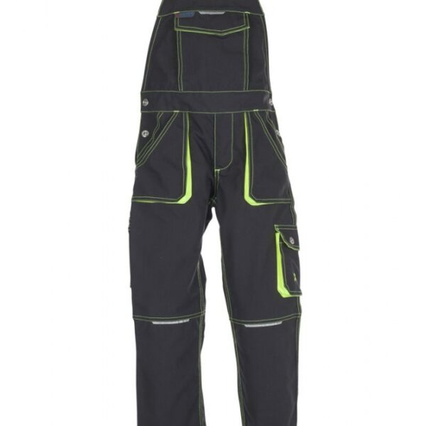 Planam 6120 Junior Work dungarees for kinds anthracite/yellow