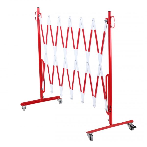 CRASH STOP 70-10R Expandng barrier with castors, red-white, 3600 mm