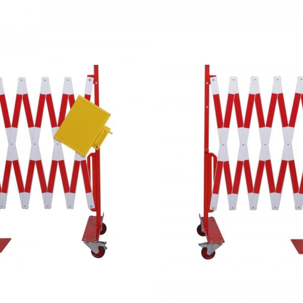CRASH STOP 70-115 Expandng barrier Set, red-white, 2 x 2,0 m