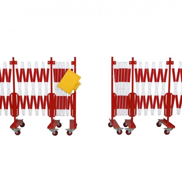 CRASH STOP 70-120 Expandng barrier Set, red-white, 2 x 8,0 m