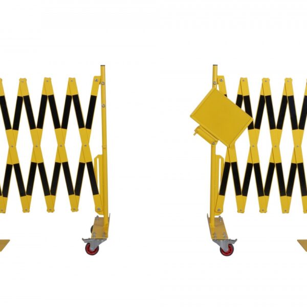CRASH STOP 70-125 Expandng barrier Set, yellow-black, 2 x 2,0 m