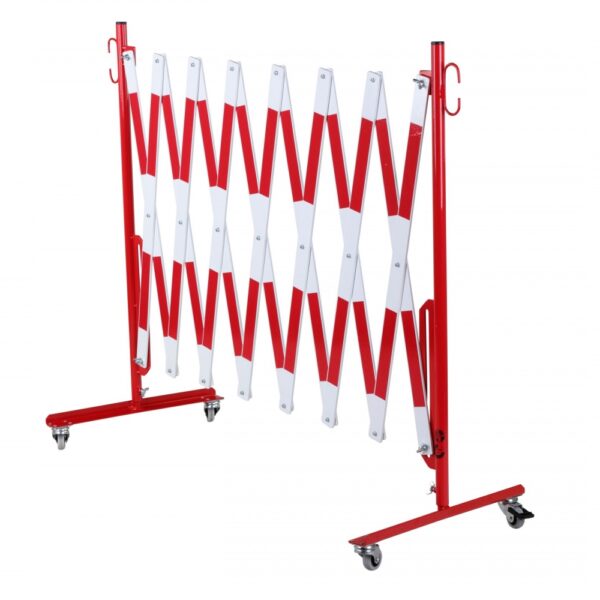 CRASH STOP 70-20R Expandng barrier with castors, red-white, 4000 mm