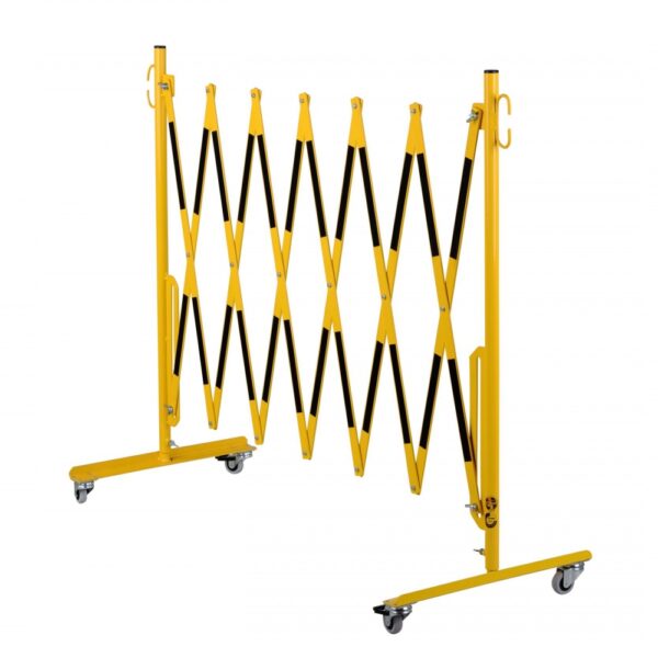 CRASH STOP 70-30R Expandng barrier with castors, yellow-black, 3.6 m