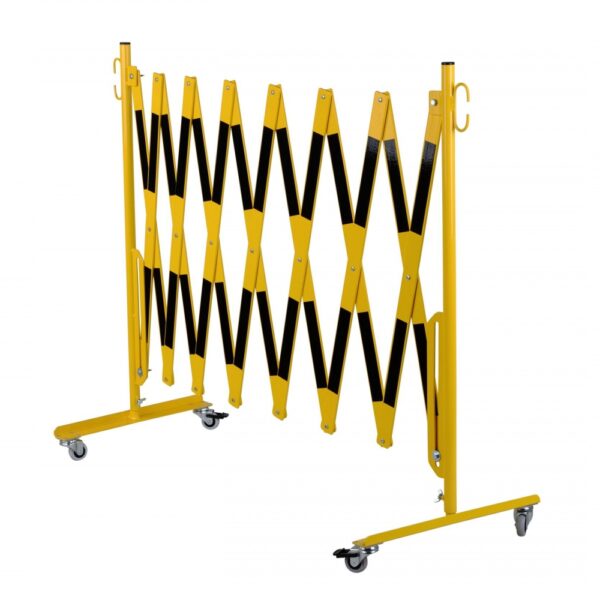 CRASH STOP 70-40R Expandng barrier with castors, yellow-black, 4000 mm