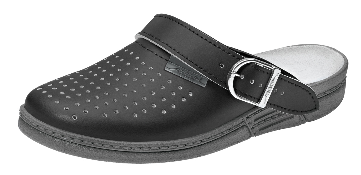 Abeba 7030 The Original Smooth leather, perforated Clogs black OB SRC
