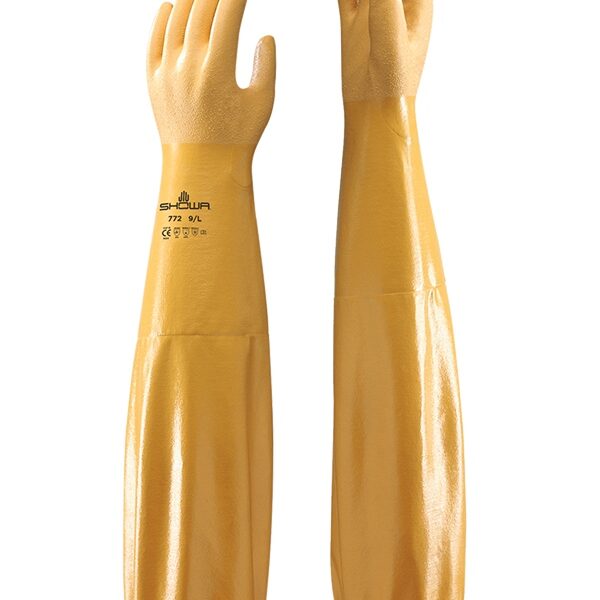 Showa 772 Nitrile long sleeve chemical protection gloves 65cm