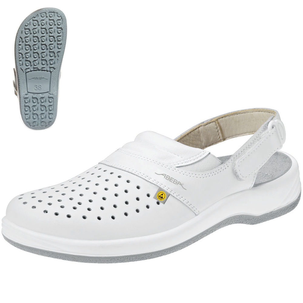 Abeba 38600 Arrow Clogs with heel strap OB ESD SRA