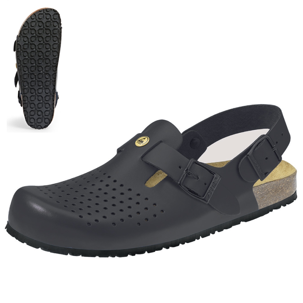 Abeba 4045 Nature Clogs with heel strap OB ESD SRC