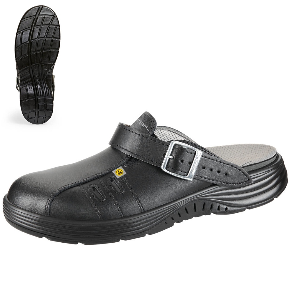 Abeba 7131042 X-Light medical leather Clogs black SB SRC ESD