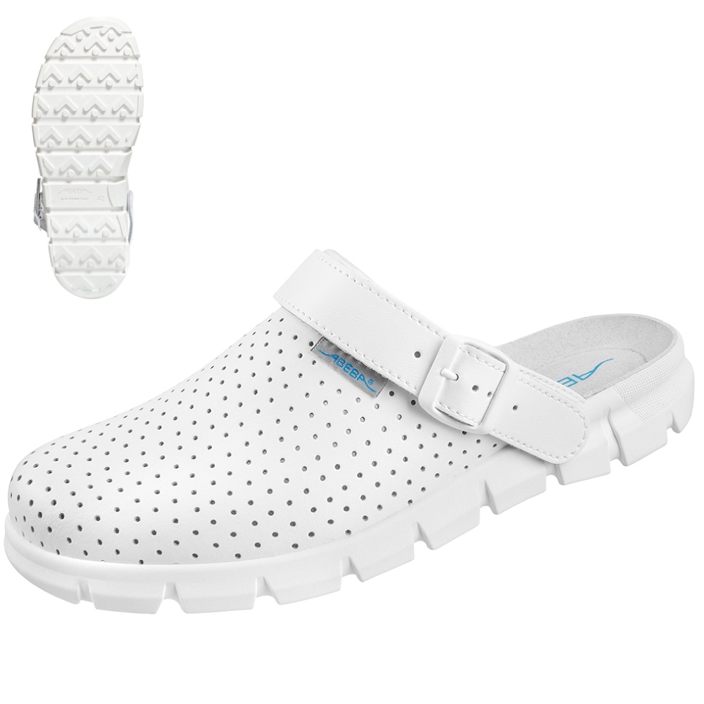 Abeba 7351 Dynamic Clogs antistatic with heel strap OB SRC white