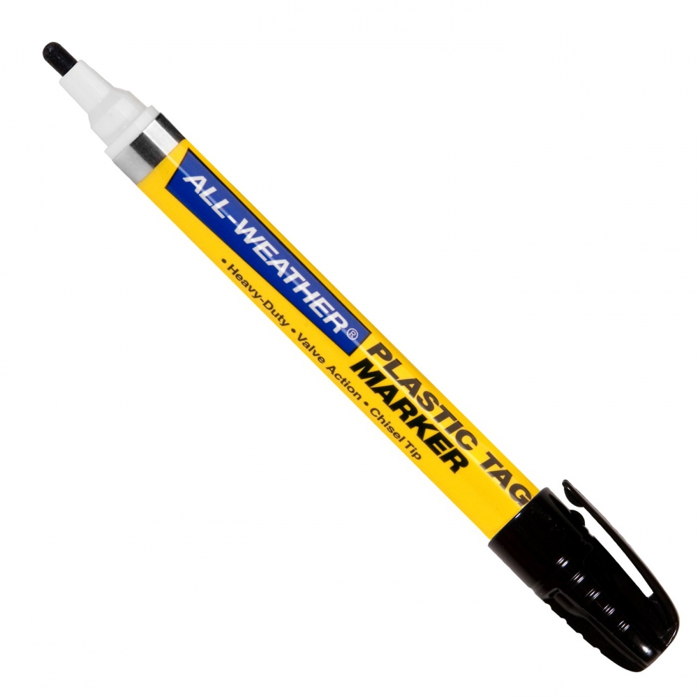 Markal All-Weather® Plastic tag valve action ink marker black