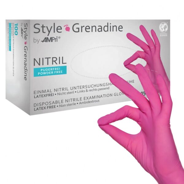 MED COMFORT Style Grenadine Nitrile disposable gloves pink, 100 pcs