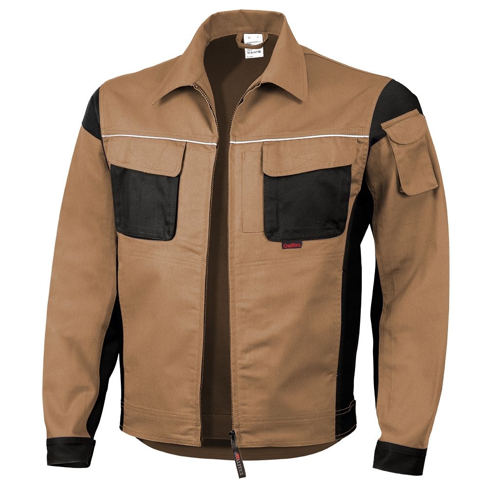 Qualitex MG245 PRO 61939TC3 Work jacket khaki-black