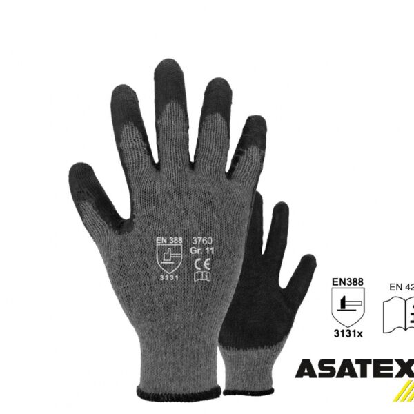 Asatex 3760 Latex protective gloves size 9