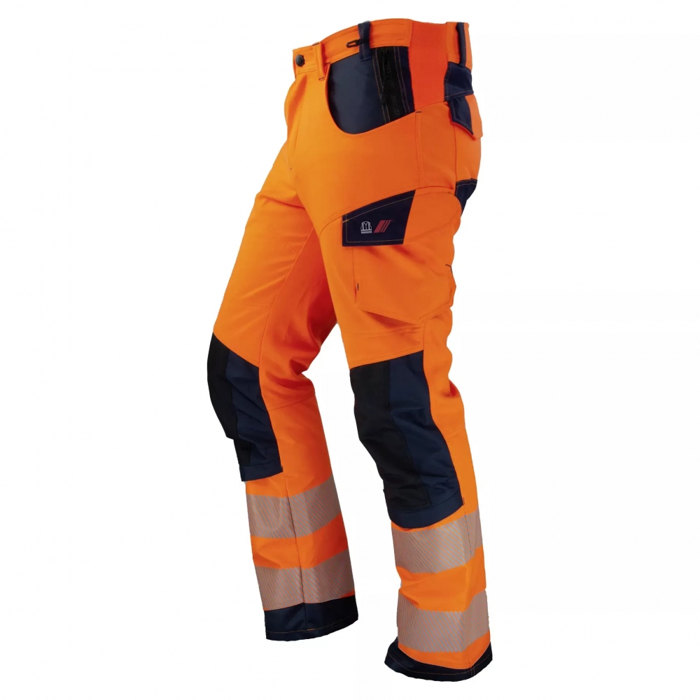 High visibility trousers EN 20471 class 2 orange/navy, Asatex 4182BH