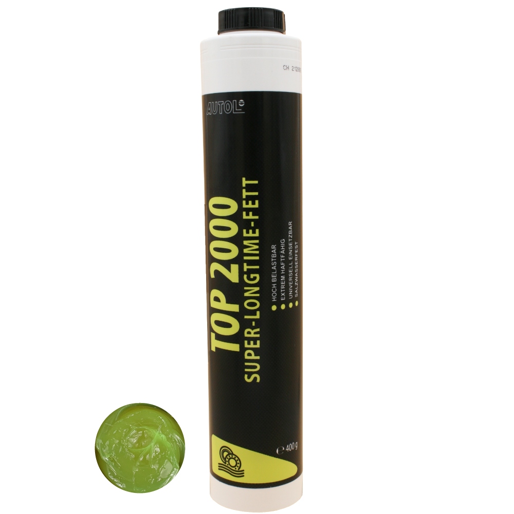 AUTOL TOP 2000 Super-Longtime grease 400g cartridge with lube shuttle