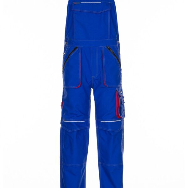 Planam 2831 Basalt Dungarees royalblue/red