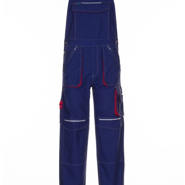 Planam 2832 Basalt Dungarees navy/red