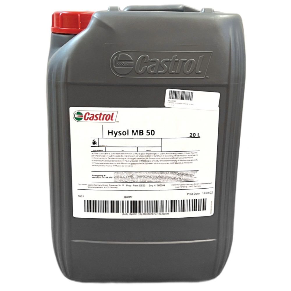 Castrol Hysol MB 50 High performance metal working fluid 20l canister