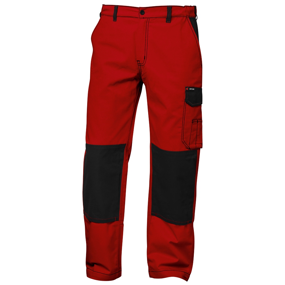 Craftland 22465 GENT twill work trousers modern red/black 42-64